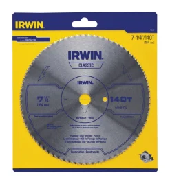 Irwin 7-1/4 in. D X 5/8 in. Classic Steel Circular Saw Blade 140 teeth 1 pk