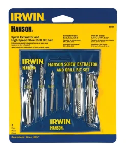 Irwin Hanson 13/32 in. High Speed Steel Bolt Extractor Set 7 in. 6 pc