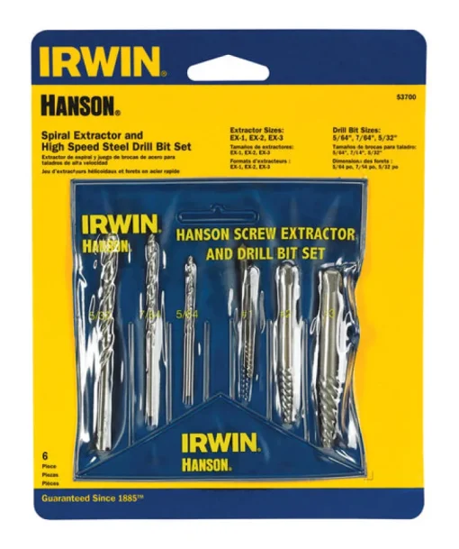 Irwin Hanson 13/32 in. High Speed Steel Bolt Extractor Set 7 in. 6 pc