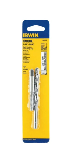 Irwin Hanson High Carbon Steel HCS Tap and HSS Drill Bit Set 5/16 in. 2 pc