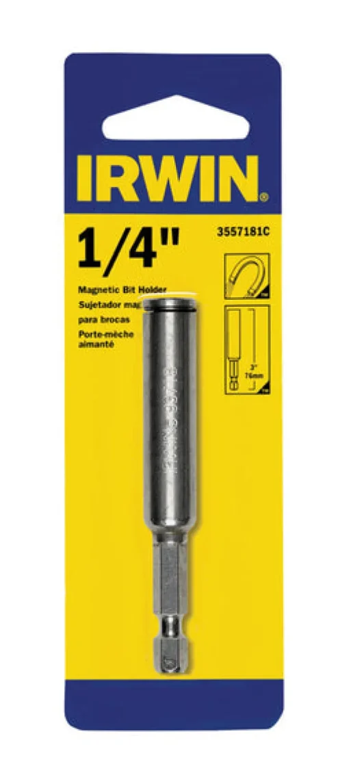 Irwin Hex 1/4 in. X 3 in. L Bit Holder with C-Ring Steel 1 pk