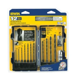 Irwin High Speed Steel Drill Bit Set Quick-Change Hex Shank 12 pc