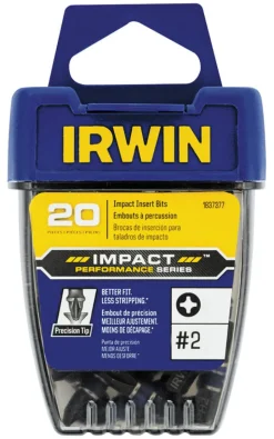 Irwin Impact Performance Series Phillips #2 X 1 in. L Insert Bit Steel 20 pc
