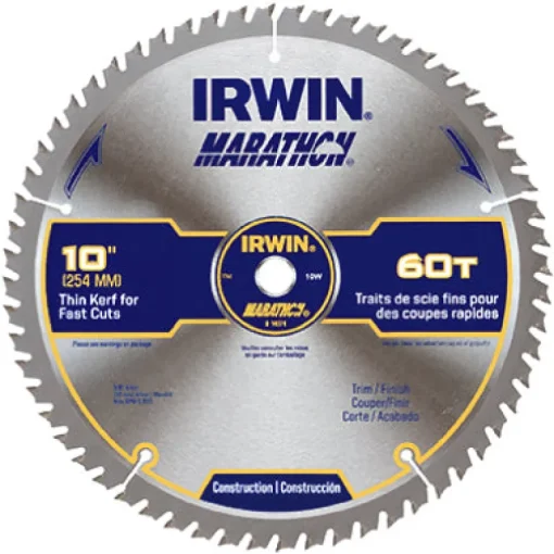 Irwin Marathon 10 in. D X 5/8 in. Carbide Miter and Table Saw Blade 60 teeth 1 pk