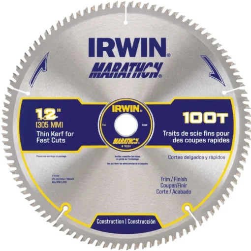 Irwin Marathon 12 in. D X 1 in. Carbide Circular Saw Blade 100 teeth 1 pk