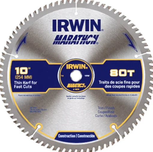 Irwin Marathon 10 in. D X 5/8 in. Carbide Circular Saw Blade 80 teeth 1 pk