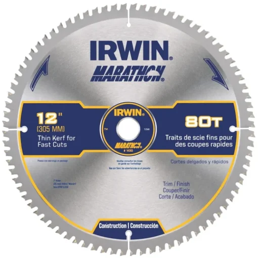 Irwin Marathon 12 in. D X 1 in. Carbide Circular Saw Blade 80 teeth 1 pk
