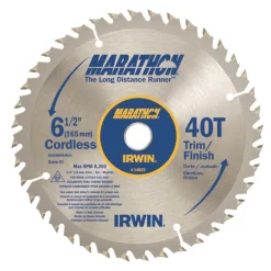 Irwin Marathon 6-1/2 in. D X 5/8 in. Carbide Circular Saw Blade 40 teeth 1 pk