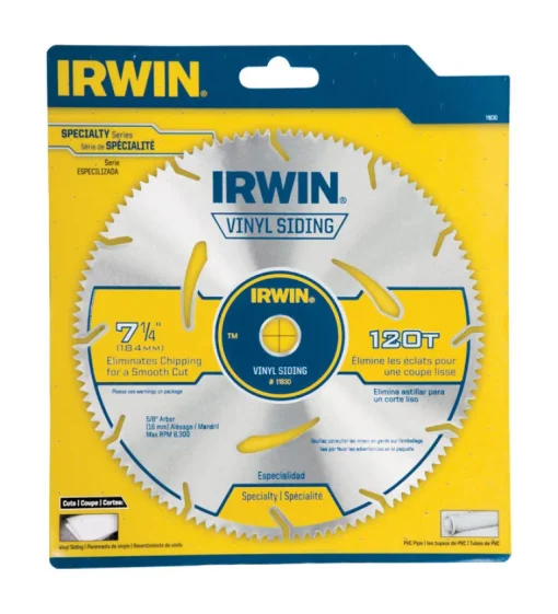 Irwin Marathon 7-1/4 in. D X 5/8 in. Steel Circular Saw Blade 120 teeth 1 pk