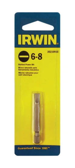 Irwin Slotted #6-8 X 1-15/16 in. L Power Bit S2 Tool Steel 1 pc