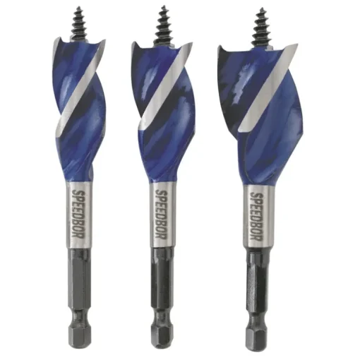 Irwin Speedbor Steel Wood Boring Bit Set Quick-Change Hex Shank 3 pc