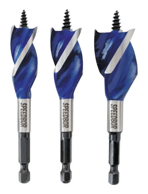 Irwin Speedbor Steel Wood Boring Bit Set Quick-Change Hex Shank 3 pc