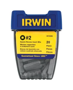 Irwin Square #2 X 1 in. L Insert Bit Steel 20 pc