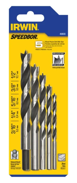 Irwin Steel Drill Bit Set Round Shank 5 pc