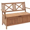 Jack Post Crossback Storage Bench Wood 35.5 in. H x 23.75 in. L x 49.5 in. D