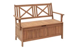 Jack Post Crossback Storage Bench Wood 35.5 in. H x 23.75 in. L x 49.5 in. D