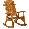 Jack Post Northwood Brown Wood Frame Log Rocking Chair