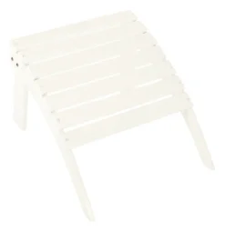 Jack Post White Wood Frame Ottoman