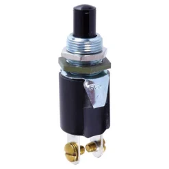Jandorf 0.25 amps Single Pole Momentary/Normally Off Appliance Switch Black/Silver 1 pk