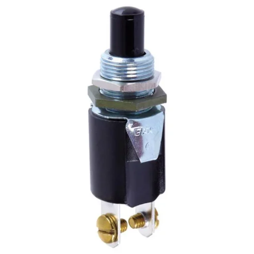 Jandorf 0.25 amps Single Pole Momentary/Normally Off Appliance Switch Black/Silver 1 pk