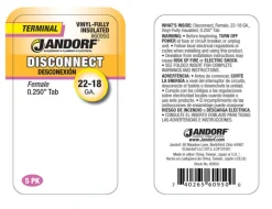 Jandorf 12-10 Ga. Insulated Wire Terminal Ring Yellow 5 pk