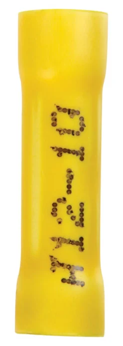Jandorf 12-10 Ga. Insulated Wire Terminal Butt Splice Yellow 4 pk