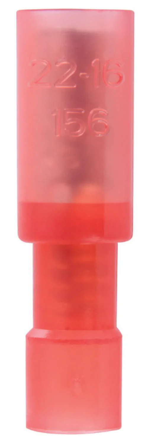 Jandorf 22-18 Ga. Insulated Wire Female Bullet Red 5 pk