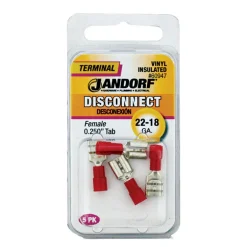 Jandorf 8 Ga. Insulated Wire Terminal Ring Silver 2 pk