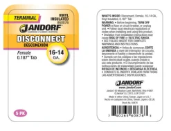 Jandorf 16-14 Ga. Insulated Wire Female Disconnect Blue 5 pk