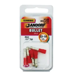Jandorf 22-18 Ga. Insulated Wire Terminal Butt Splice Red 2 pk