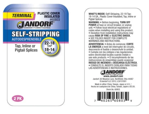 Jandorf 18-14 Ga. Insulated Wire Terminal Self-Stripping Red 2 pk