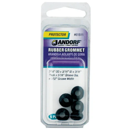 Jandorf 7/16 in. D Rubber Grommet 5 pk