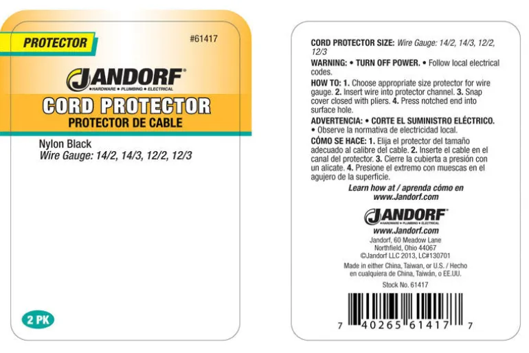 Jandorf 0.81 in. L Cord Protector 2 pk