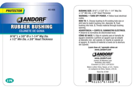 Jandorf 1/2 in. Rubber Bushing 2 pk