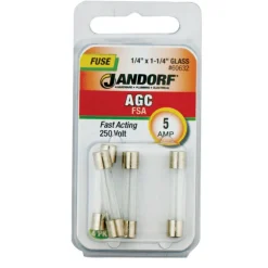 Jandorf AGC 5 amps Fast Acting Fuse 4 pk