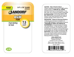 Jandorf AGW 7.5 amps Fast Acting Fuse 4 pk