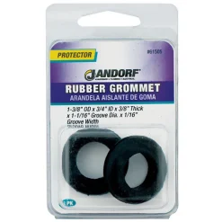 Jandorf Black Insulating Rubber Grommet 3/8 D x 1-3/8 Dia. in.