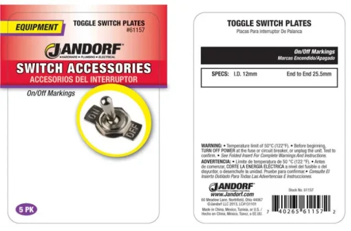 Jandorf Gray Aluminum Toggle Switch Plate 5 pk