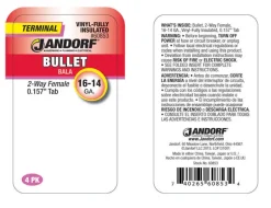 Jandorf Insulated Wire Female Bullet Clear 4 pk