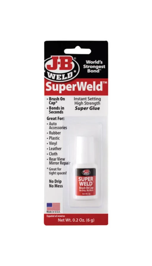 J-B Weld SuperWeld High Strength Glue Clear Super Glue Brush On 0.2 gm