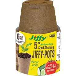 Jiffy 5 in. H Seed Starting Peat Pot 6 pk