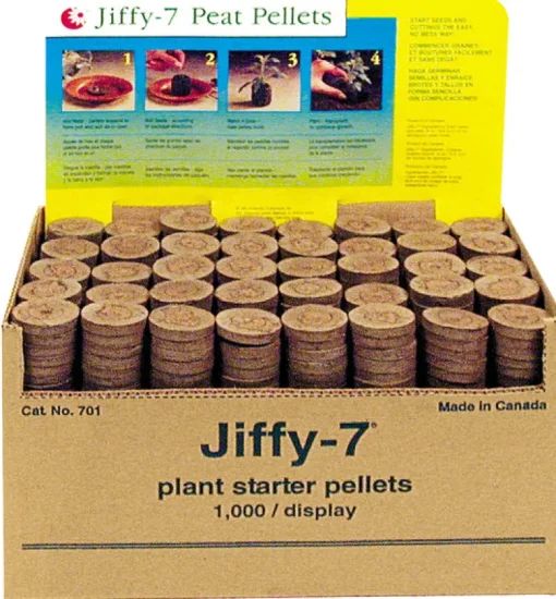 Jiffy J3bulk 1000 Piece Display Jiffy-7 Plant Starter Pellets (Pack of 1000)