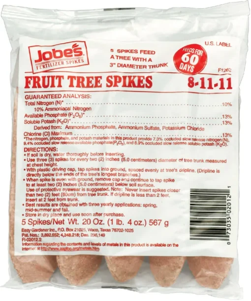 Jobes 02012 Fruit Tree Spikes 8-11-11 5 Pack