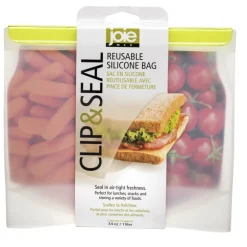 Joie 29148 7 X 7.75 Clear Clip & Seal Reusable Silicone Food Storage Bag
