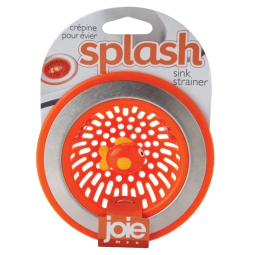 Joie 77019 4.5 X 1.25 Orange & Silver Splash Sink Drain Strainer