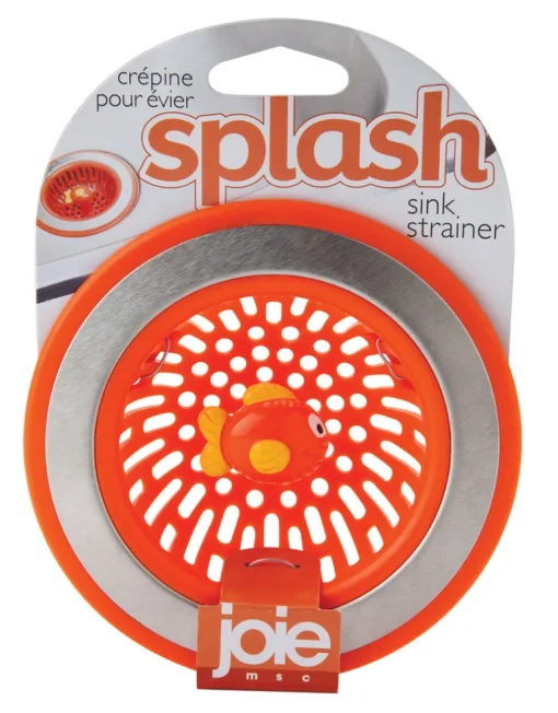 Joie 77019 4.5 X 1.25 Orange & Silver Splash Sink Drain Strainer