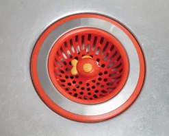 Joie 77019 4.5 X 1.25 Orange & Silver Splash Sink Drain Strainer