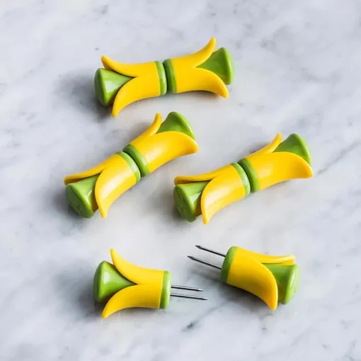 Joie 30333 3.625 X 1.75 X 1.13 Yellow & Green Blossom Corn Holders 8 Count