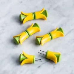 Joie 30333 3.625 X 1.75 X 1.13 Yellow & Green Blossom Corn Holders 8 Count