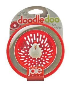 Joie Doodldoo Rooster Red/Silver Plastic/Stainless Steel Sink Strainer